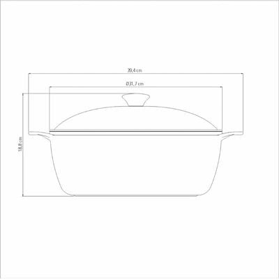 Tramontina Lyon 30cm 6.8L Golden Forged Aluminum Casserole with Interior Starflon High Performance PFOA Free Nonstick Coating