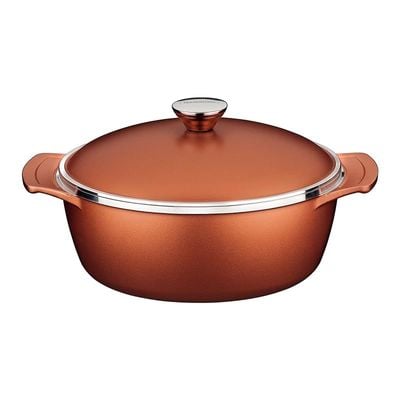 Tramontina Lyon 30cm 6.8L Golden Forged Aluminum Casserole with Interior Starflon High Performance PFOA Free Nonstick Coating