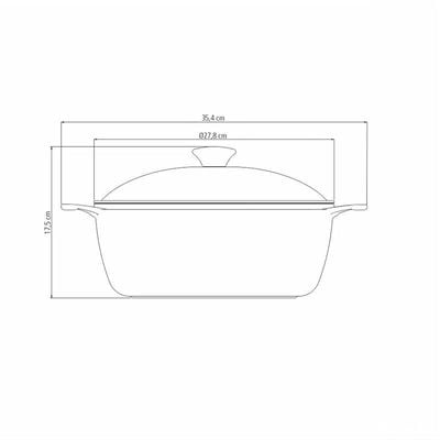 Tramontina Lyon 26cm 4.6L Red Forged Aluminum Casserole with Interior Starflon High Performance PFOA Free Nonstick Coating