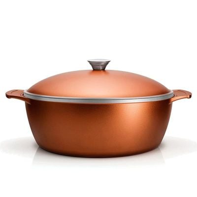 Tramontina Lyon 24cm 3.7L Golden Forged Aluminum Casserole with Interior Starflon High Performance PFOA Free Nonstick Coating