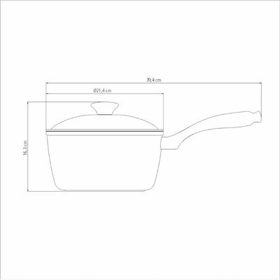 Tramontina Lyon 20cm 2.8L Golden Forged Aluminum Saucepan with Interior Starflon High Performance PFOA Free Nonstick Coating