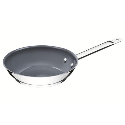 Tramontina Professional 30cm 3.8L Stainless Steel Deep Frying Pan with Tri-ply Bottom and Interior Graphite Ceramic Coating