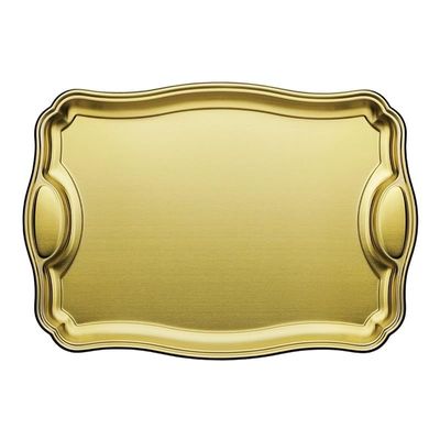 Tramontina Golden Stainless Steel Large Tray 49 X 34 Cm Gold Decoration With Special Design, 61440496