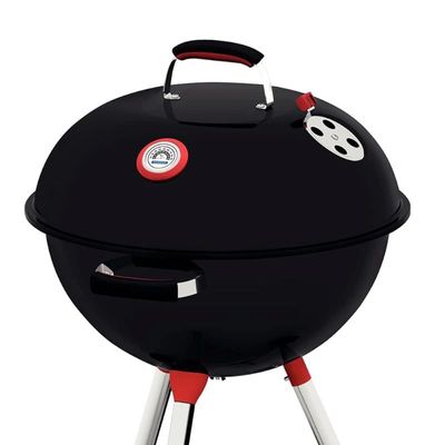 Tramontina TCP-560L Charcoal Grill with Enameled Steel Lid with Thermometer, Stainless Steel Grate, Utensils and Wheels