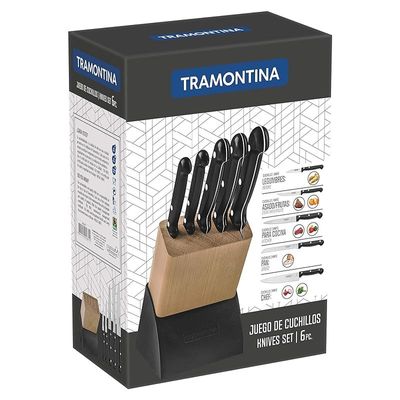 Tramontina 23899/077 7 Pc. Knives Block, Wood
