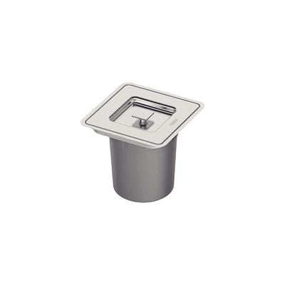 Tramontina Clean Square Stainless Steel Inset Trash Bin with 5 Liter Plastic Bucket