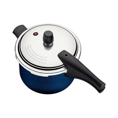 Tramontina Vancouver Pressure Cooker Blue 20 cm 4.50 Litre capacity | 4 Safety Valves and Locking system &amp; Internal/External Non-Stick Coating