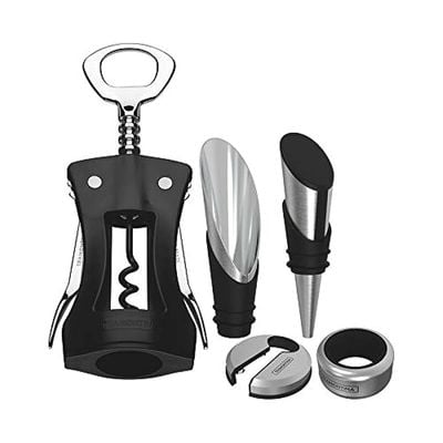 Tramontina 5 Piece Wine Bottle Opener Set â€“ Wine Gifts &amp; Accessories, corkscrew, foil cutter, bottle stopper for men and women