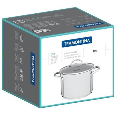 Tramontina Una 20cm 4.6L Stainless Steel Stock Pot with Tri-ply Bottom