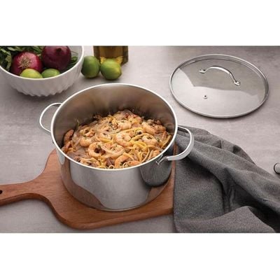 Tramontina Una 20cm 4.6L Stainless Steel Stock Pot with Tri-ply Bottom