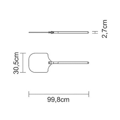 Tramontina 99x30cm Natural Finished Metal Pizza Shovel with Medium Wooden Handle