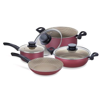 Tramontina Red 7 pcs Cookware Set Non Stick with all Pots Needed for your Meals!