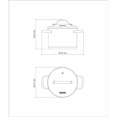 Tramontina Una 16cm 2.2L Stainless Steel Stock Pot with Tri-ply Bottom