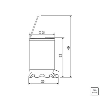 Tramontina Sofie 5 Liter Stainless Steel Pedal Trash Bin with Scotch Brite Finish and Transparent Orange Plastic Detailing