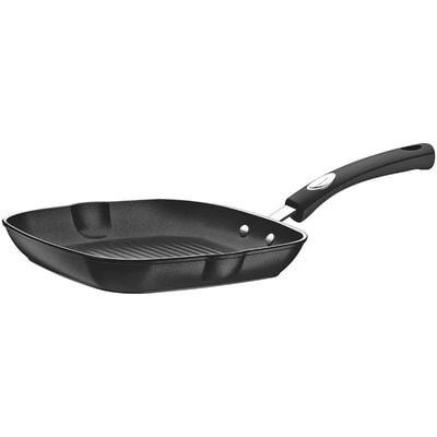 Tramontina Monaco Induction 24cm 1.5L Black Aluminum Skillet Grill with Interior and Exterior Starflon Premium PFOA Free Nonstick Coating