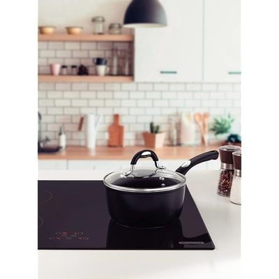 Tramontina Monaco Induction 18cm 2L Black Aluminum Saucepan with Interior and Exterior Starflon Premium PFOA Free Nonstick Coating