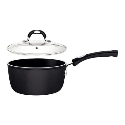 Tramontina Monaco Induction 18cm 2L Black Aluminum Saucepan with Interior and Exterior Starflon Premium PFOA Free Nonstick Coating