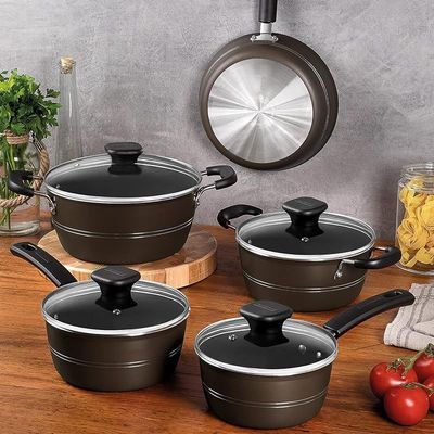 Tramontina 9 Piece Cookware Set Sicilia|Pots and Pans Set|Non-Stick Coating 5X more resistant