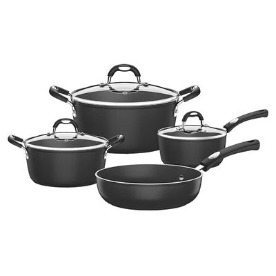 Tramontina Monaco Black 7 Pieces Cookware Set Nonstick Starflon Excellent Coating 5 Times More Resitant 3 Milimeters Thickness Pans Pots Kitchen Cooking Induction Stove