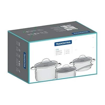 Tramontina Una 6 Pieces Stainless Steel Cookware Set with Tri-ply Bottom