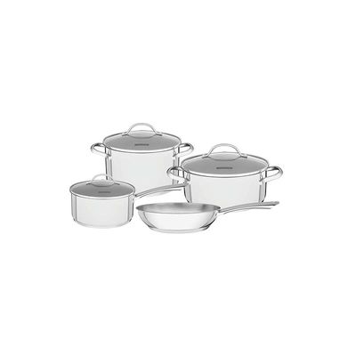 Tramontina 7 Piece Cookware Set | cookware, frying pan, pots and pans, kitchen cookware, Stainless Steel Glass Lids