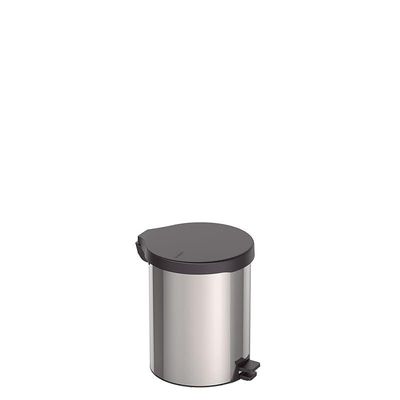 Tramontina New 12 Liter Stainless Steel Pedal Trash Bin with Black Plastic Lid and Polished Finish