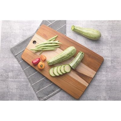 Tramontina Kitchen 40x27cm Teak Wood Rectangular Cutting Board with Vegetable Oil Finish