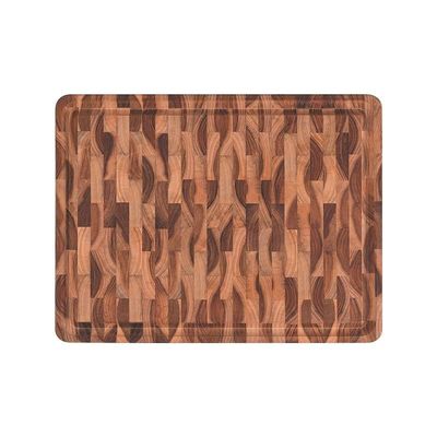 Tramontina 45x35cm Rectangular Barbecue Serving Board in Inverted Teak Wood with Mineral Oil Finish