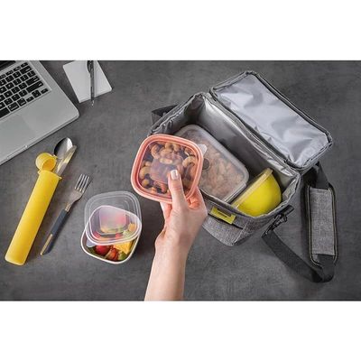 Tramontina 9 Pieces Thermal Bag Lunch Accessories Included Box, Gray