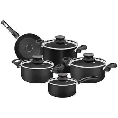 Tramontina Paris 9 Pieces Cookware Set Black, 28599052, Plus