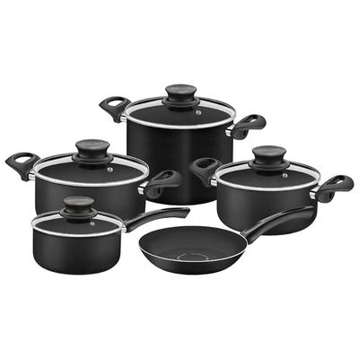 Tramontina Paris 9 Pieces Cookware Set Black, 28599052, Plus