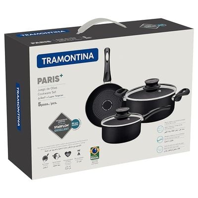 Tramontina Paris 5 pieces Cookware set Black, 28599050, Plus