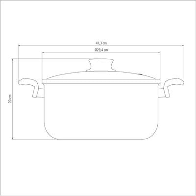 Tramontina Paris 28cm Red Aluminum Casserole with Interior and Exterior Starflon Max Red PFOA Free Nonstick Coating