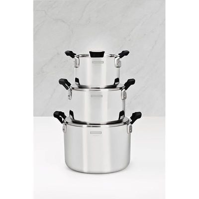 Tramontina Grano Compact 6 Pieces Stainless Steel Cookware Set with Tri-ply Body and Bakelite Handles