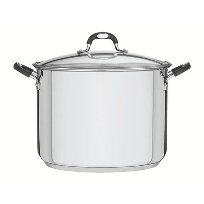 Tramontina Solar Silicon 30cm 15.4L Stainless Steel Stock Pot with Tri-ply Bottom