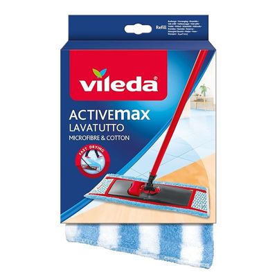 Vileda ActiveMax Lavatutto Micro &amp; Cotton Flat Mop Refill, High absorbency