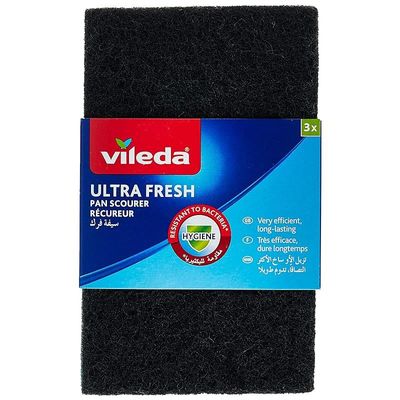 Vileda, Ultra Fresh Pan Scourer, 3 Layer Pads, Black/Green, BSH305M