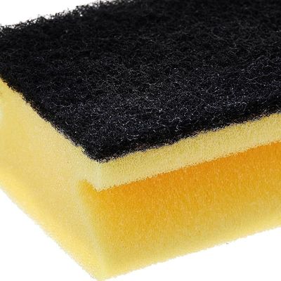 Vileda Glitzi Strong Jumbo Scourer Sponge 1Pc, Antibacterial, Long Lasting, Hygienic - Yellow And Black (1 Pc Per Pack)