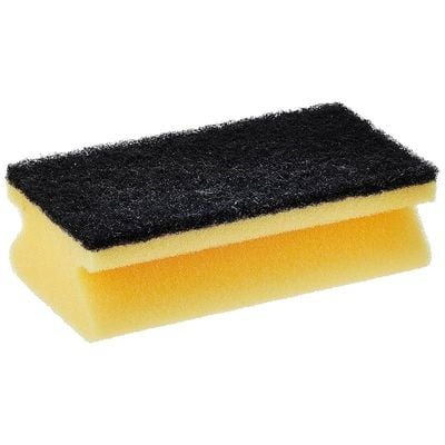 Vileda Glitzi Strong Jumbo Scourer Sponge 1Pc, Antibacterial, Long Lasting, Hygienic - Yellow And Black (1 Pc Per Pack)