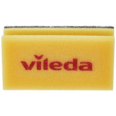 Vileda Glitzi Strong Jumbo Scourer Sponge 1Pc, Antibacterial, Long Lasting, Hygienic - Yellow And Black (1 Pc Per Pack)