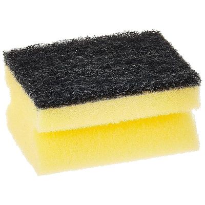 Vileda Glitzi Crystal Scourer Sponge 9 Pc, Antibacterial, Long Lasting, Hygienic - Yellow And Black (9 Pc Per Pack)