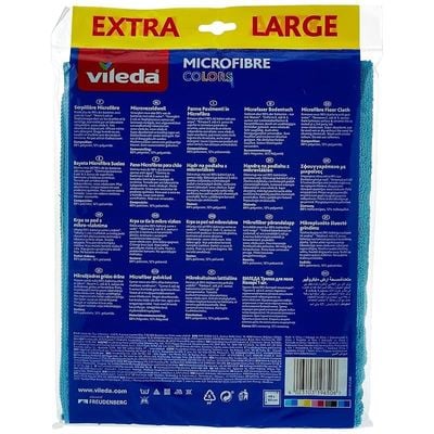 Vileda Microfibre floor cloth, Superior Cleaning ,Maximum Absorbency, Versatile, Blue/Orange, 1 Pc