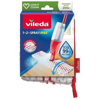 Vileda 1 2 Spray Max Mop Refill, Microfiber Pad, Washable