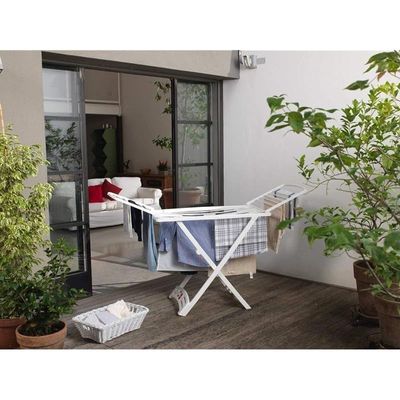 Vileda White (181.5 x 55 x 88 cm) Solar Resin X-Leg Indoor and Outdoor Cloth Dryer 20m, Weatherproof, Lightweight, Stabile, 157218