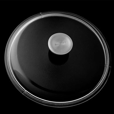 Berghoff Gem Aluminium StockPot With Lid Suitable for all hobs, including induction Black/Clear 28centimeter 7.3 ltr