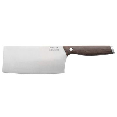 Berghoff Essentials Cleaver stainless steel blade Knife with dark wooden crack-resistant handle 16.5 cm