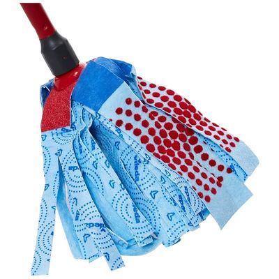 Vileda 3action Supermocio Floor Mop with a Stick, Versatile, Red Spot Eraser, Blue Microfibre, 3d Red Spots, 14 X 7 X 157 Cm