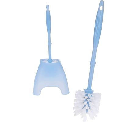 Vileda Crystal Cleaning Toilet Brush Set, Remove Stubborn Stains, Resistant Plastic, White Or Light Blue