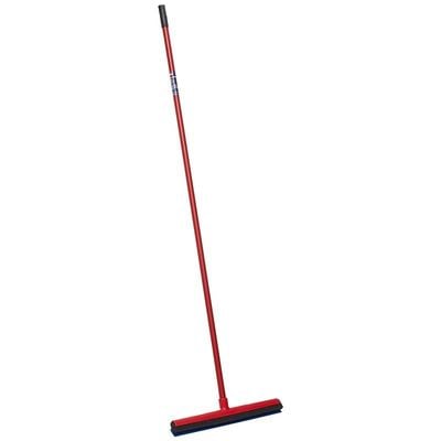 Vileda Wipe &amp; Dry Floor Wiper 42 Cm With A Stick, Triple Lip, Rubber Lip, 42 x 4 x 141 CM - Red &amp; Blue