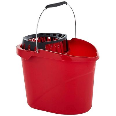 Vileda Supermocio Bucket With Torsion Wringer, Durable, Red, 26 x 37.5 x 26.5 Cm